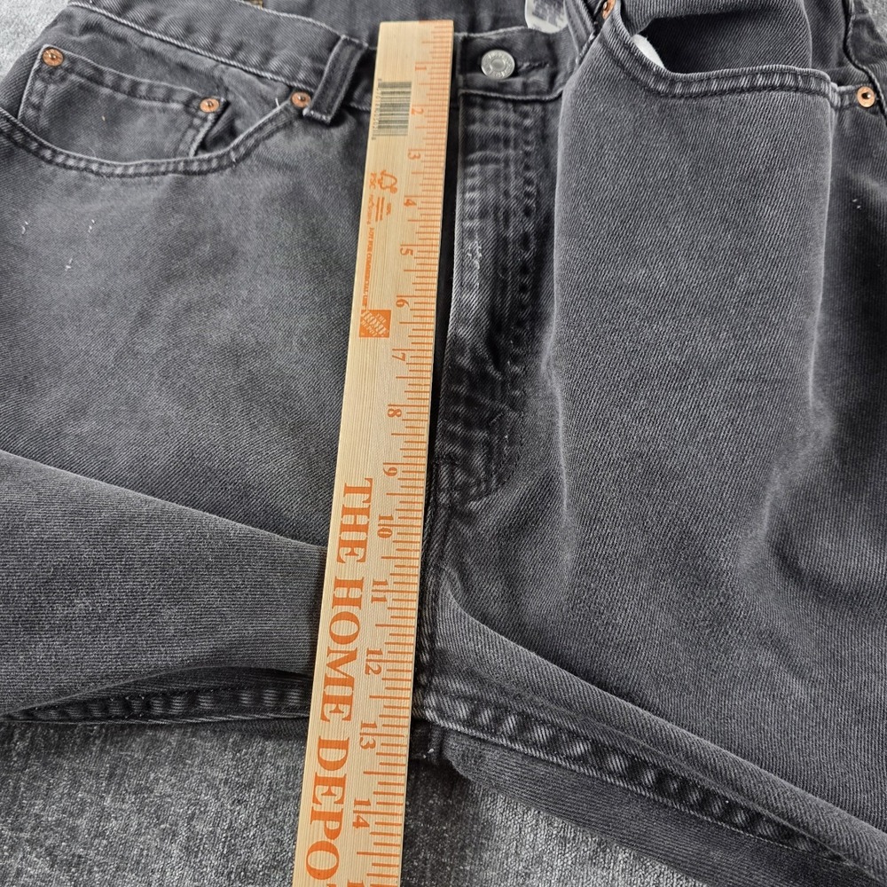 Vtg Y2K Levis 505 Jeans Mens 38x32 Black Regular Straight Grunge Skater Faded - Picture 5 of 12